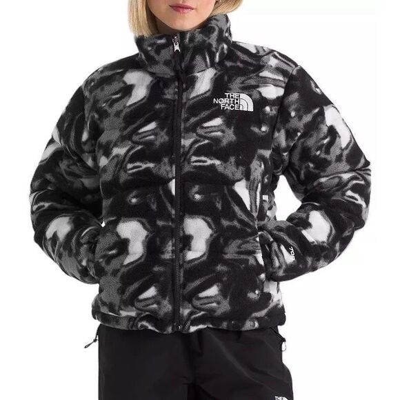 The North Face Women’s 2000 Polar Nuptse Jacket Fleece Black/White NWT Medium - Picture 1 of 8